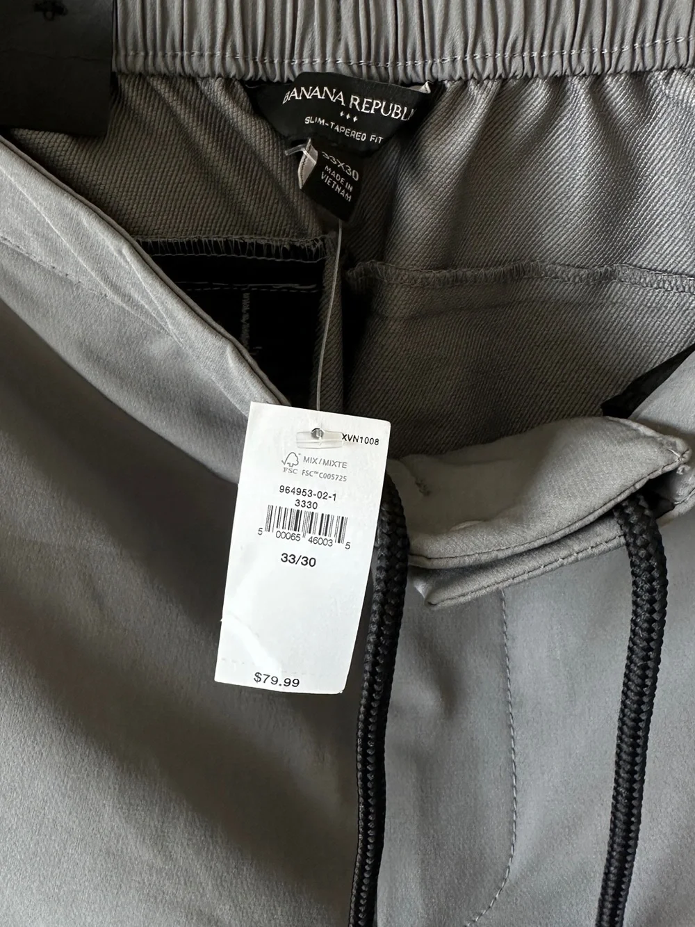 Banana Republic Light Gray Slim-Tapered Pants
